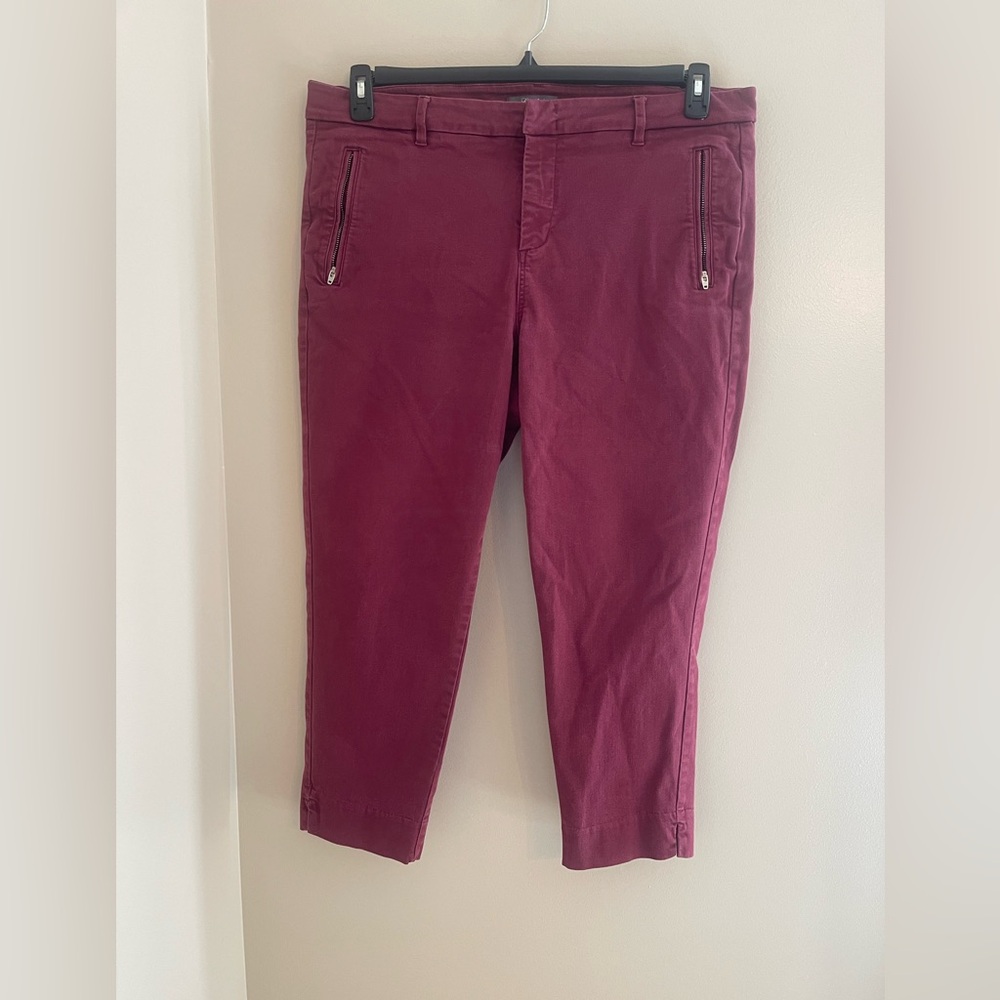 Level Burgundy Cropped Pants